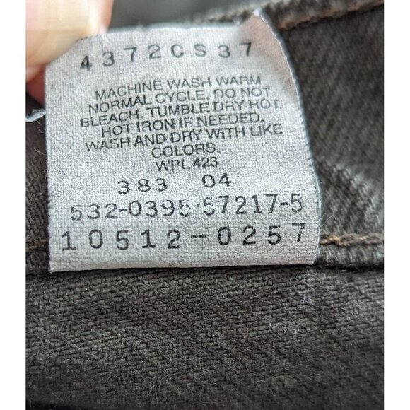 VTG 90's LEVI'S 512 Tapered Slim Fit Green Wash High Waisted Denim Jeans - Picture 7 of 7